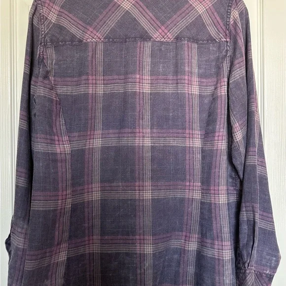 TORRID PURPLE PINK PLAID BUTTON DOWN SHIRT SIZE 00 NEW WITHOUT TAGS. - Picture 3 of 10